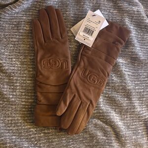 UGG Women's Tan Leather Gloves